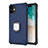 Funda Bumper Silicona y Plastico Mate Carcasa con Magnetico Soporte Z01 para Apple iPhone 11 Azul