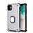 Funda Bumper Silicona y Plastico Mate Carcasa con Magnetico Soporte Z01 para Apple iPhone 11 Plata