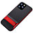 Funda Bumper Silicona y Plastico Mate Carcasa con Soporte A01 para Apple iPhone 11 Pro Max Rojo