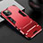 Funda Bumper Silicona y Plastico Mate Carcasa con Soporte A01 para Apple iPhone 13 Pro Rojo