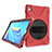 Funda Bumper Silicona y Plastico Mate Carcasa con Soporte A01 para Huawei MatePad 10.8 Rojo