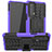 Funda Bumper Silicona y Plastico Mate Carcasa con Soporte A01 para Motorola Moto Edge Lite 5G Morado