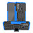 Funda Bumper Silicona y Plastico Mate Carcasa con Soporte A01 para Motorola Moto G40 Fusion Azul