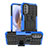 Funda Bumper Silicona y Plastico Mate Carcasa con Soporte A01 para Motorola Moto G41 Azul
