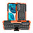 Funda Bumper Silicona y Plastico Mate Carcasa con Soporte A01 para Motorola Moto G82 5G Naranja