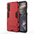 Funda Bumper Silicona y Plastico Mate Carcasa con Soporte A01 para OnePlus Nord Rojo