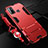 Funda Bumper Silicona y Plastico Mate Carcasa con Soporte A01 para Oppo A53s Rojo