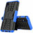 Funda Bumper Silicona y Plastico Mate Carcasa con Soporte A01 para Samsung Galaxy A01 Core Azul