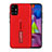 Funda Bumper Silicona y Plastico Mate Carcasa con Soporte A01 para Samsung Galaxy M51 Rojo