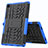 Funda Bumper Silicona y Plastico Mate Carcasa con Soporte A01 para Samsung Galaxy Tab A7 4G 10.4 SM-T505 Azul