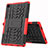 Funda Bumper Silicona y Plastico Mate Carcasa con Soporte A01 para Samsung Galaxy Tab A7 Wi-Fi 10.4 SM-T500 Rojo