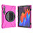 Funda Bumper Silicona y Plastico Mate Carcasa con Soporte A01 para Samsung Galaxy Tab S7 4G 11 SM-T875 Rosa Roja
