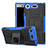 Funda Bumper Silicona y Plastico Mate Carcasa con Soporte A01 para Sony Xperia XZ1 Compact Azul