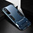 Funda Bumper Silicona y Plastico Mate Carcasa con Soporte A01 para Xiaomi Mi 10 Ultra Azul