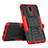 Funda Bumper Silicona y Plastico Mate Carcasa con Soporte A02 para Huawei Mate 10 Lite Rojo
