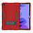 Funda Bumper Silicona y Plastico Mate Carcasa con Soporte A02 para Samsung Galaxy Tab A7 4G 10.4 SM-T505 Rojo