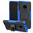 Funda Bumper Silicona y Plastico Mate Carcasa con Soporte A03 para Huawei Mate 20 Azul
