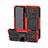 Funda Bumper Silicona y Plastico Mate Carcasa con Soporte A03 para Huawei Mate 20 Lite Rojo
