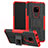 Funda Bumper Silicona y Plastico Mate Carcasa con Soporte A03 para Huawei Mate 20 Rojo