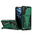 Funda Bumper Silicona y Plastico Mate Carcasa con Soporte A03 para Samsung Galaxy S21 Plus 5G Verde