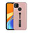 Funda Bumper Silicona y Plastico Mate Carcasa con Soporte A03 para Xiaomi Redmi 9 India Oro Rosa