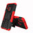 Funda Bumper Silicona y Plastico Mate Carcasa con Soporte A04 para Huawei P20 Lite Rojo