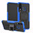 Funda Bumper Silicona y Plastico Mate Carcasa con Soporte A04 para Huawei P30 Lite Azul