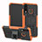 Funda Bumper Silicona y Plastico Mate Carcasa con Soporte A04 para Huawei P30 Lite Naranja