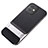 Funda Bumper Silicona y Plastico Mate Carcasa con Soporte A05 para Apple iPhone 11 Plata y Negro