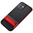 Funda Bumper Silicona y Plastico Mate Carcasa con Soporte A05 para Apple iPhone 11 Rojo y Negro