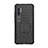 Funda Bumper Silicona y Plastico Mate Carcasa con Soporte D01 para Xiaomi Mi Note 10 Negro