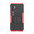 Funda Bumper Silicona y Plastico Mate Carcasa con Soporte D01 para Xiaomi Mi Note 10 Rosa
