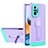 Funda Bumper Silicona y Plastico Mate Carcasa con Soporte H01P para Xiaomi Redmi Note 10 Pro 4G Morado