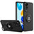 Funda Bumper Silicona y Plastico Mate Carcasa con Soporte H02P para Xiaomi Redmi Note 11 4G (2022) Negro