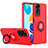 Funda Bumper Silicona y Plastico Mate Carcasa con Soporte H02P para Xiaomi Redmi Note 11 4G (2022) Rojo