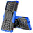 Funda Bumper Silicona y Plastico Mate Carcasa con Soporte J01X para Samsung Galaxy F54 5G Azul