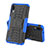 Funda Bumper Silicona y Plastico Mate Carcasa con Soporte J01X para Samsung Galaxy M10 Azul