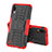 Funda Bumper Silicona y Plastico Mate Carcasa con Soporte J01X para Samsung Galaxy M10 Rojo