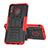 Funda Bumper Silicona y Plastico Mate Carcasa con Soporte J01X para Samsung Galaxy M20 Rojo