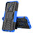 Funda Bumper Silicona y Plastico Mate Carcasa con Soporte J01X para Samsung Galaxy M21 Azul