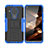 Funda Bumper Silicona y Plastico Mate Carcasa con Soporte JX1 para Nokia 5.4 Azul