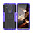 Funda Bumper Silicona y Plastico Mate Carcasa con Soporte JX1 para Nokia 5.4 Morado