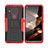 Funda Bumper Silicona y Plastico Mate Carcasa con Soporte JX1 para Nokia 5.4 Rojo