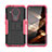 Funda Bumper Silicona y Plastico Mate Carcasa con Soporte JX1 para Nokia 5.4 Rosa Roja