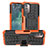 Funda Bumper Silicona y Plastico Mate Carcasa con Soporte JX1 para Nokia G21 Naranja