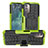 Funda Bumper Silicona y Plastico Mate Carcasa con Soporte JX1 para Nokia G21 Verde