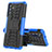 Funda Bumper Silicona y Plastico Mate Carcasa con Soporte JX1 para Samsung Galaxy A04s Azul
