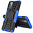 Funda Bumper Silicona y Plastico Mate Carcasa con Soporte JX1 para Samsung Galaxy A72 5G Azul