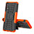 Funda Bumper Silicona y Plastico Mate Carcasa con Soporte JX1 para Samsung Galaxy M02 Naranja