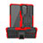 Funda Bumper Silicona y Plastico Mate Carcasa con Soporte JX1 para Xiaomi Poco F3 5G Rojo